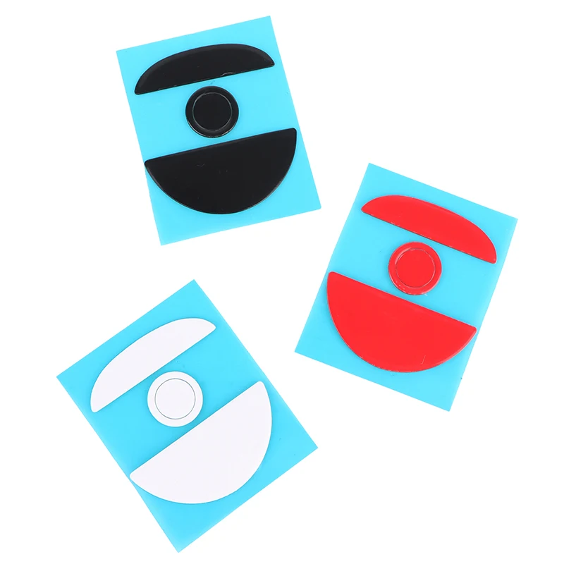 Cuatro discos de colores diferentes con azules y rojos a la derecha