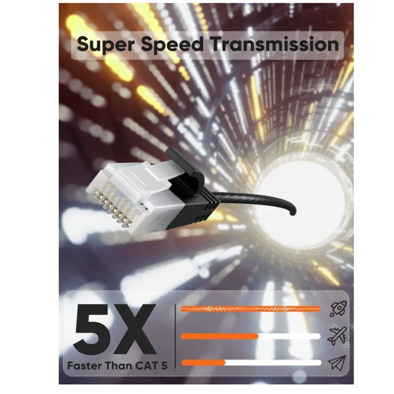Cable corto Ethernet Cat6a ultradelgado OD 2,8 mm, cable súper ligero LAN de ángulo izquierdo y derecho hacia arriba y hacia abajo, parche de red UTP de alta velocidad 10G - imagen 3