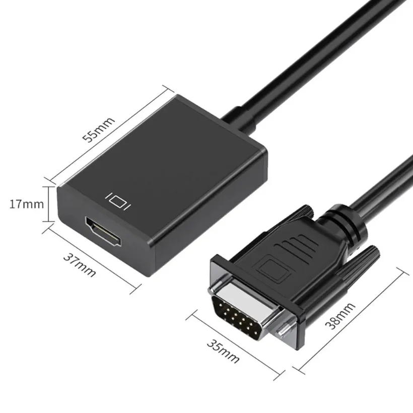 Cable adaptador convertidor completo compatible con VGA a HDMI de 1080P con salida de Audio adaptador VGA HD para PC portátil a proyector HDTV - imagen 3