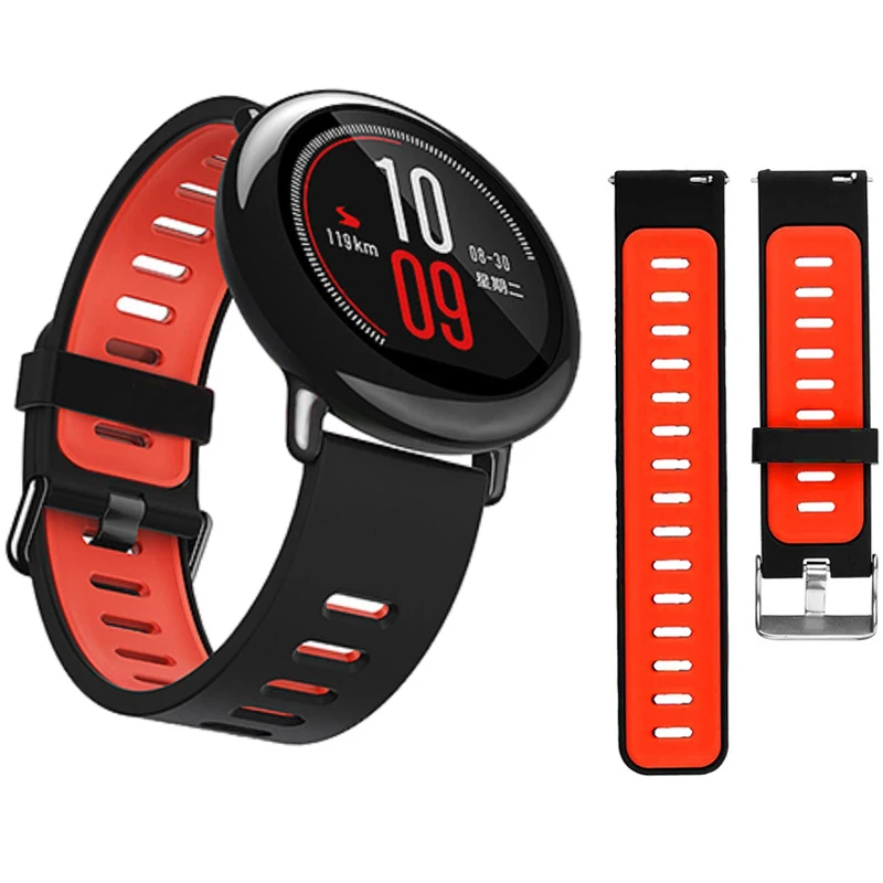 Correa de reloj inteligente de 22mm para Xiaomi Huami Amazfit Stratos 2 2S, pulsera de silicona suave para Xiaomi Huami Amazfit PACe