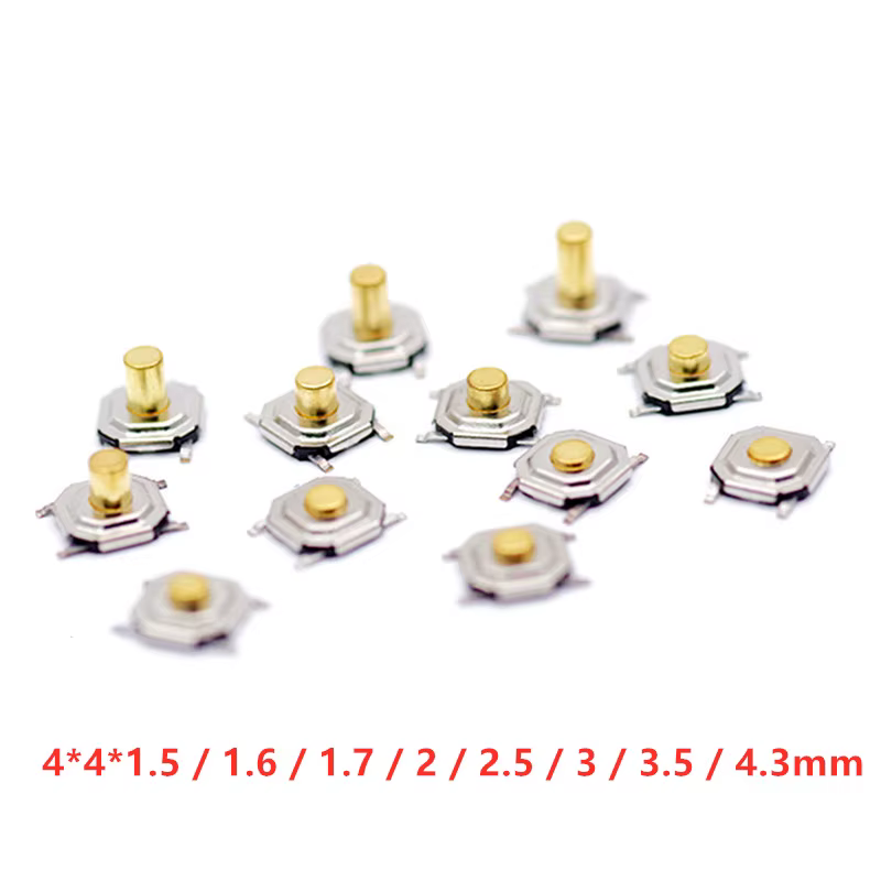Interruptor táctil SMD 4x4mm cabeza cobre alturas variables - imagen 5