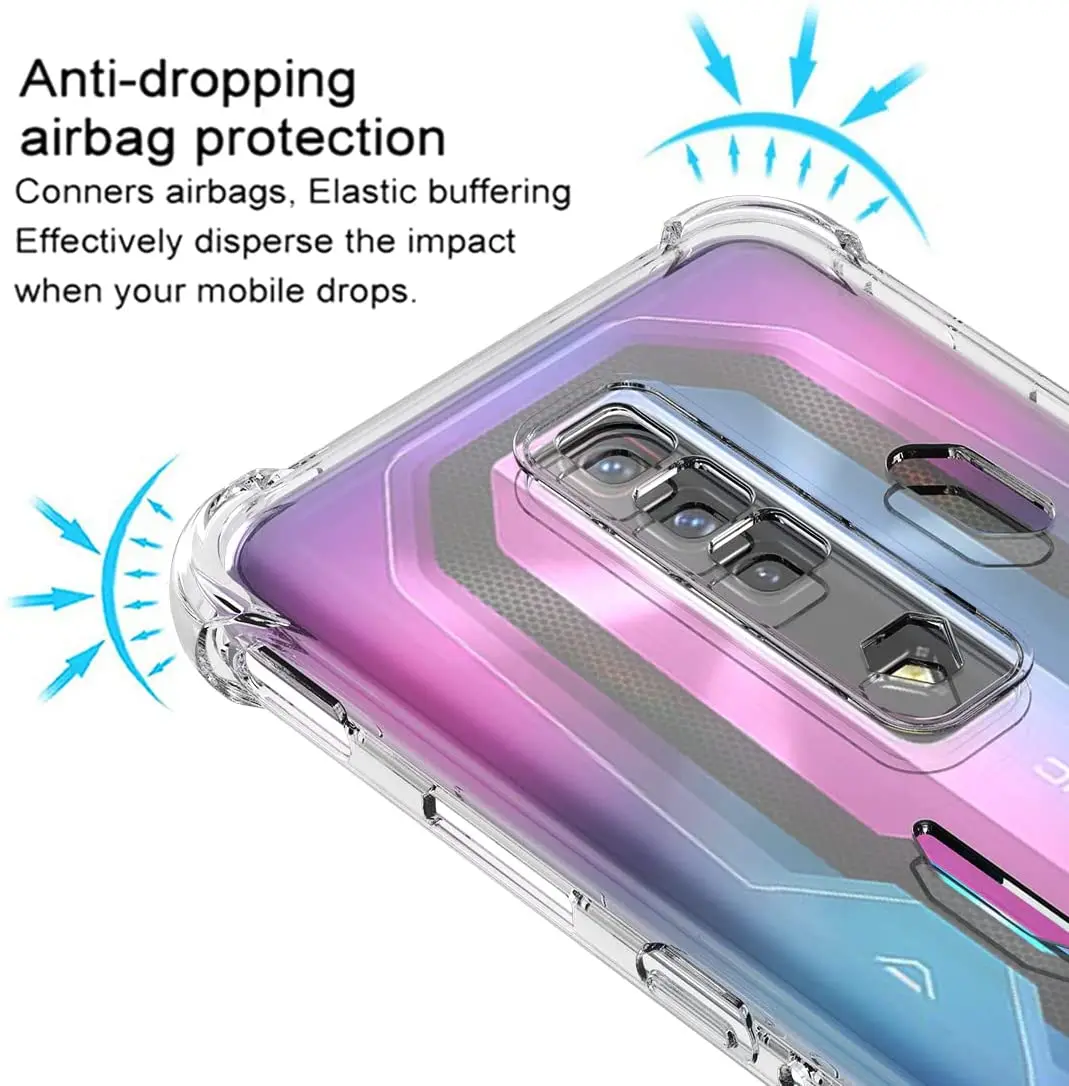 Funda para Red Magic7 NX679J con esquinas reforzadas, cubierta transparente a prueba de golpes con soporte de anillo para ZTE Nubia Red Magic 7 Pro NX709J - imagen 4