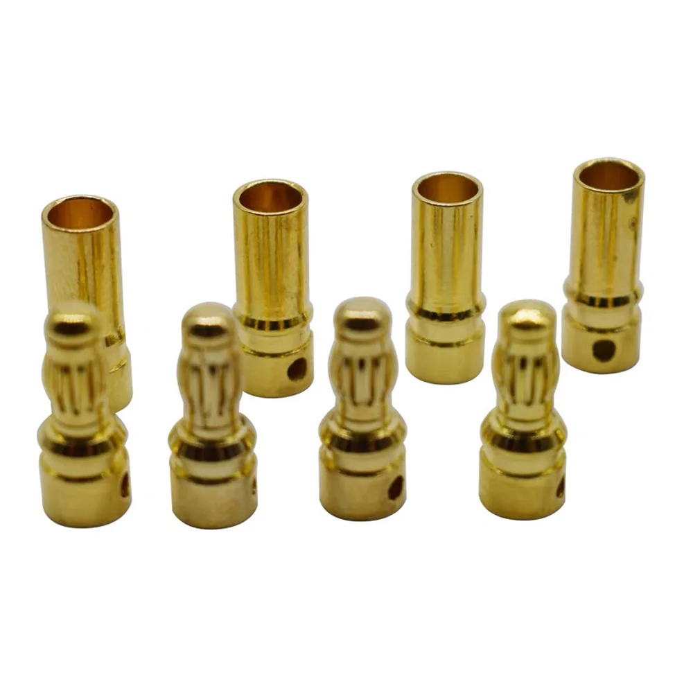1-10 pares 2mm 3mm 3,5mm 4mm 5mm 5,5mm 6mm 6,5mm 8mm conector tipo bala chapado en oro conector Banana de alta corriente para RC Lipo - imagen 3