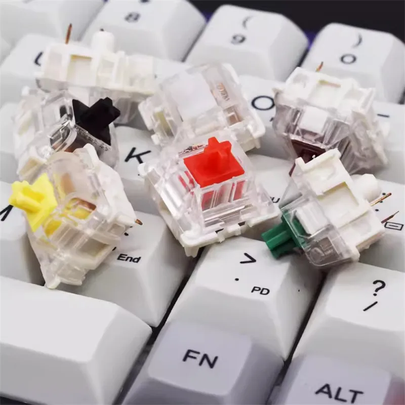 Gateron-interruptores de teclado mecánico, KS-9 de 3 o 5 pines, rojo, marrón, azul, verde, blanco, RGB, silencioso, Clicky, lineal, táctil, Compatible con Cherry - imagen 4