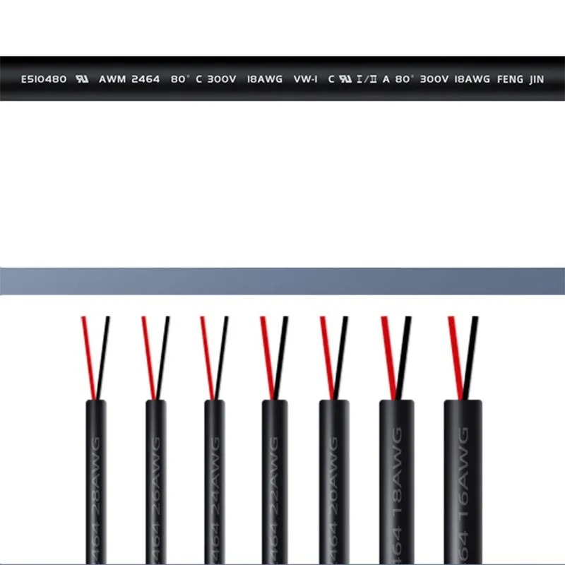 Cable de alimentación CC de 2 pines, Cable de extensión eléctrico de PVC con aislamiento de cobre para ventilador USB, Cable de tira LED C5, 1/2/5M, 22/24/26/28AWG - imagen 2