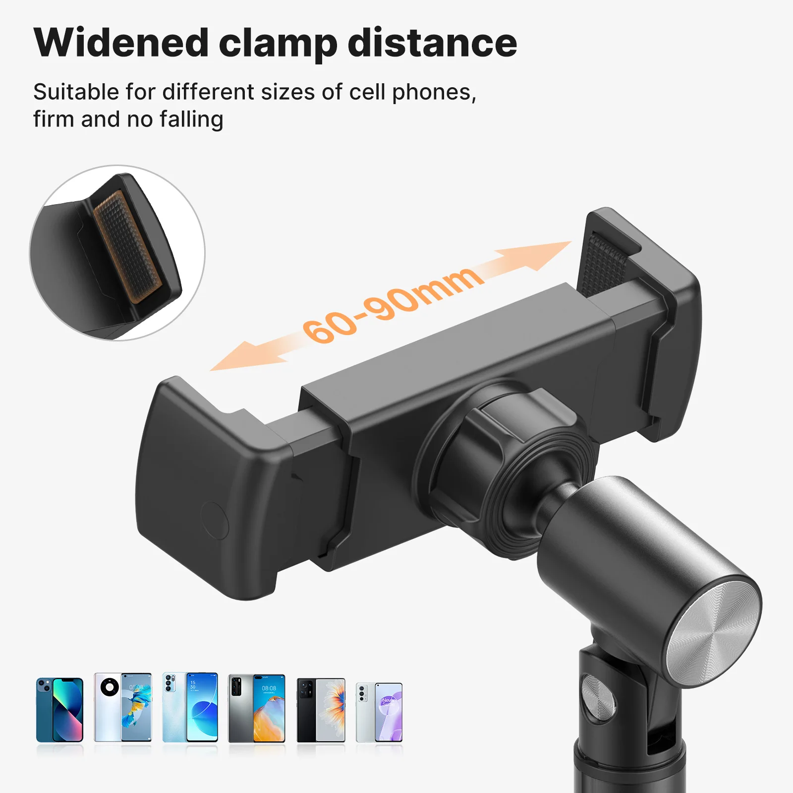 VIJIM HP004 Soporte de teléfono ajustable Compatible con transmisión en vivo Cocina Vlog Shot Soporte de mesa para soportes de teléfono inteligente - imagen 5