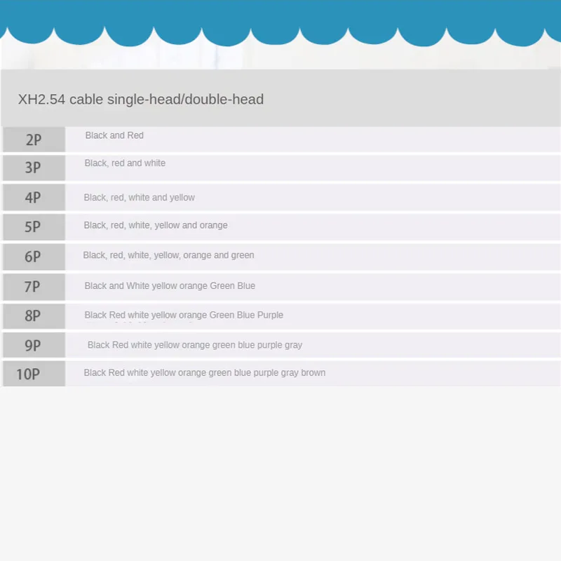 Cable de silicona 26AWG Xh2.54 30 núcleos Terminal de depósito doble único cable eléctrico 2P 3P 4P 5P 6P 7P 8P 9P 10P para electrónica - imagen 3