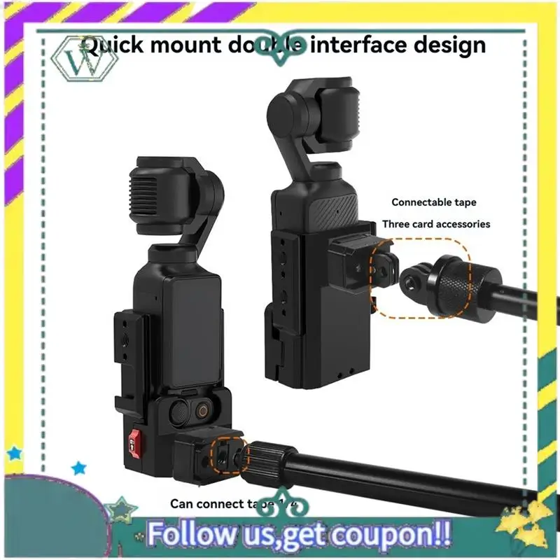 Marco de protección A28Q para DJI OSMO POCKET 3, adaptador de extensión de aluminio con soporte de liberación rápida, carcasa de montaje de zapata fría - imagen 3