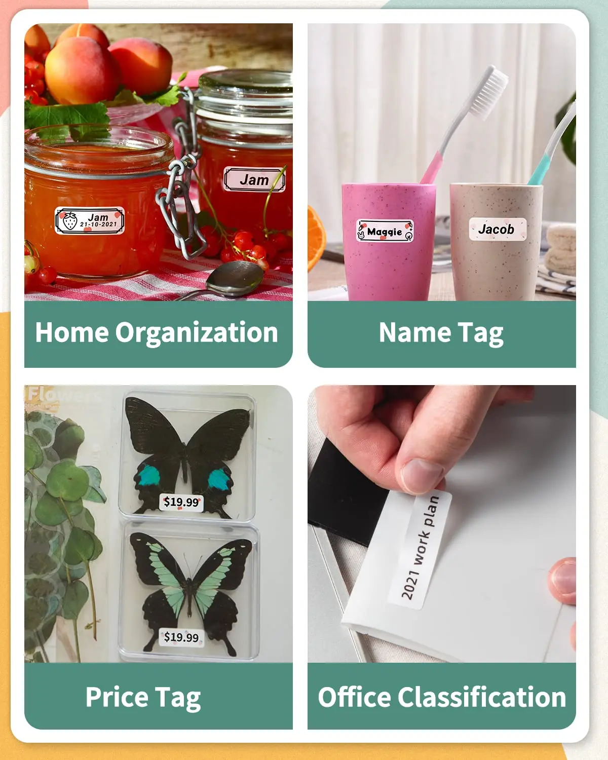 Cinta de etiquetas blanca para impresora Phomemo Q30, papel de 3 rollos, rollo de papel adhesivo para etiquetadora Phomemo Q30 D30 - imagen 5