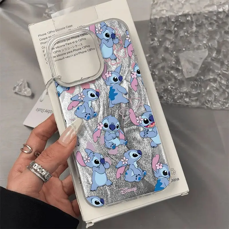 Disneys Stitchs-funda de teléfono bonita para Samsung Galaxy A73 A72 A55 A54 A53 A52 A34 A33 A32 A23 A14 4G 5G, funda dura con textura de plumas - imagen 3