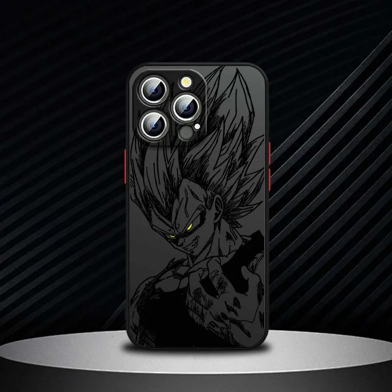 D-Dragon Ball Vegeta Saiyan para Apple iPhone 17 16 15 14 13 12 11 Air Plus Pro Max funda de teléfono translúcida esmerilada - imagen 4