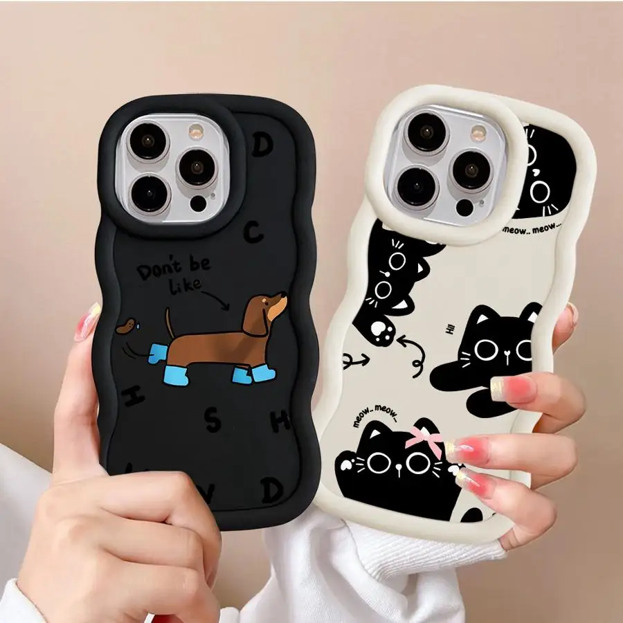 Funda de teléfono suave con dibujos de gatos y perros para iPhone 15 Plus 13 11 14 16 Pro Max 17 Air 8 XR 12 - imagen 5