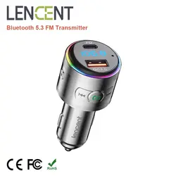 LENCENT Transmisor FM Bluetooth Coche – Carga rápida 20W QC3.0 USB-C