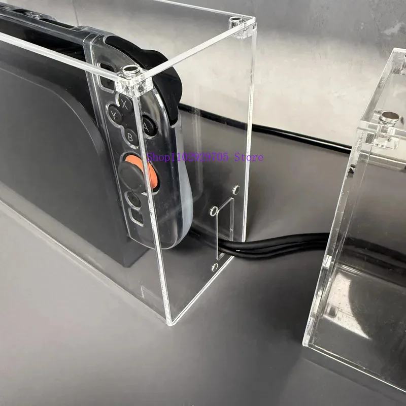 Caja de almacenamiento de consola con cubierta magnética acrílica de alta transparencia, carcasa a prueba de polvo para Nintendo Switch 2 para NS2 - imagen 4