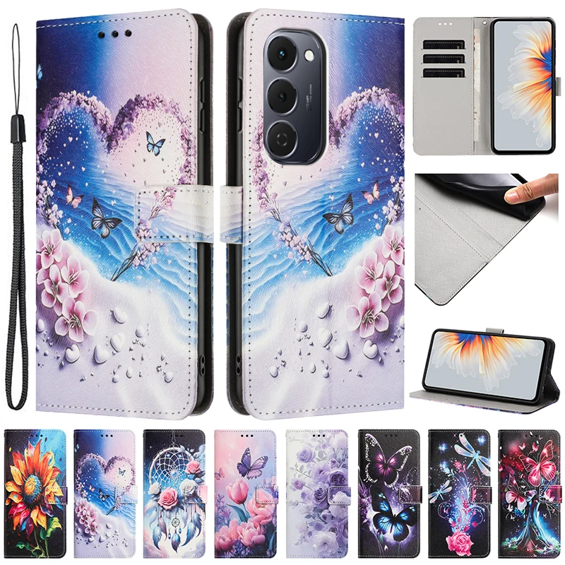 Para Tecno Spark 40 Pro Plus Funda protectora tipo billetera Funda de teléfono para Tecno Spark 40 Pro + 40C 40Pro Plus Funda con patrón pintado - imagen 2