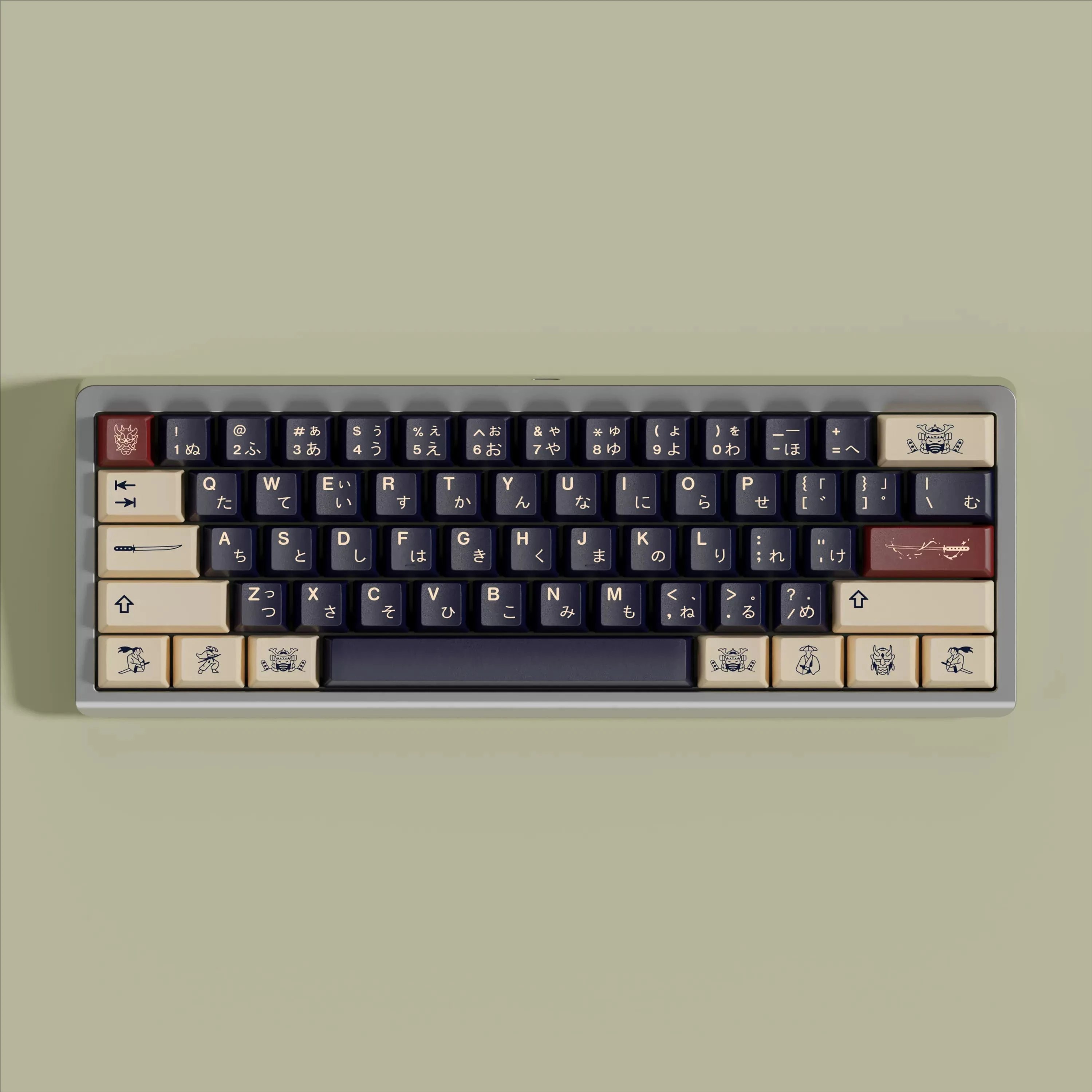Teclas Ronin en inglés y japonés, teclas con perfil de cereza, tinte PBT, sublimación para teclado mecánico MX Switch, Barra espaciadora dividida