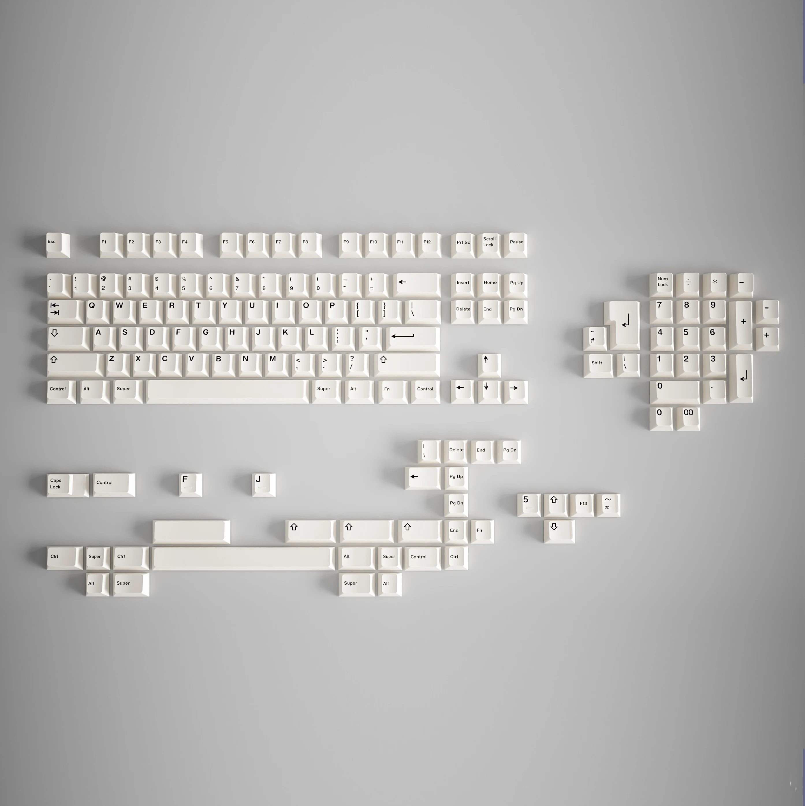 GeekArk-teclas de perfil de cereza, moño R2 PBT blanco liso, nuevo molde, sublimación, teclas de teclado mecánico
