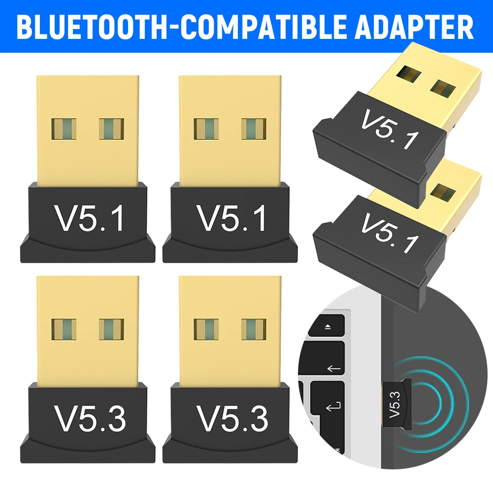 Adaptador compatible con Bluetooth, receptor transmisor inalámbrico manos libres de 2,4 GHz, receptor 5,1 compatible con Bluetooth DC5V para ordenador portátil y PC