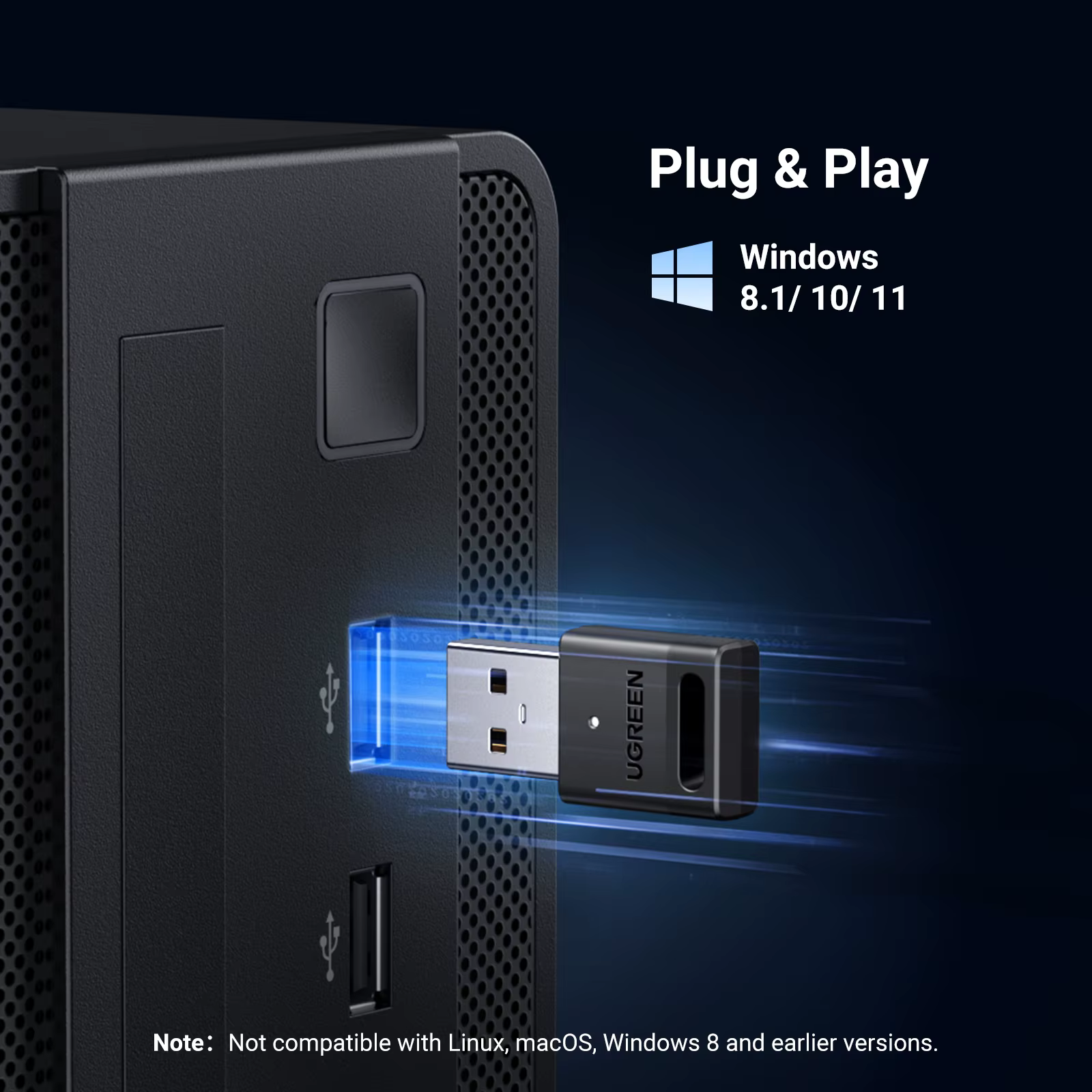UGREEN Dongle Bluetooth 5.3 USB – Receptor Inalámbrico PC EDR - imagen 4