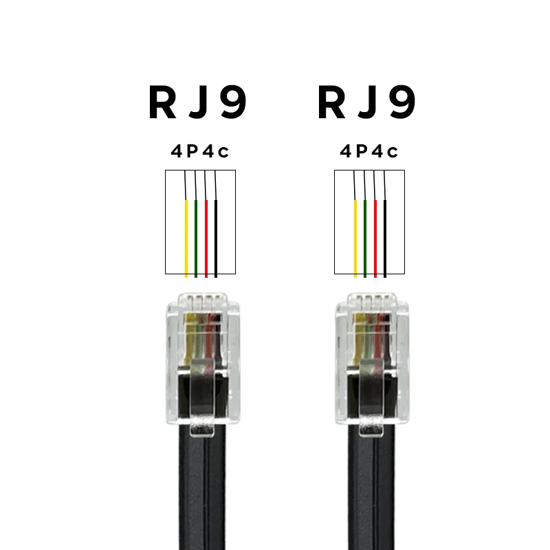 COMNEN RJ9-Cable de teléfono RJ9 macho a macho, Cable de datos Modular 4P4C, Cable de extensión de voz del auricular - imagen 2