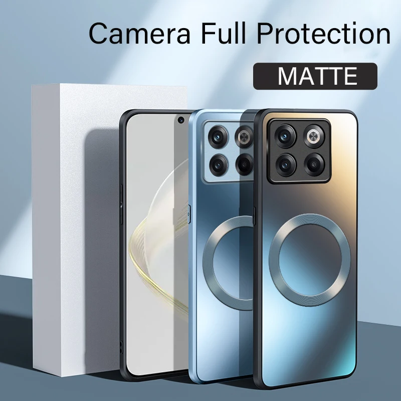 Funda rígida de silicona mate AG de lujo para Oneplus 11 10T, funda de carga inalámbrica magnética para teléfono esmerilado - imagen 3