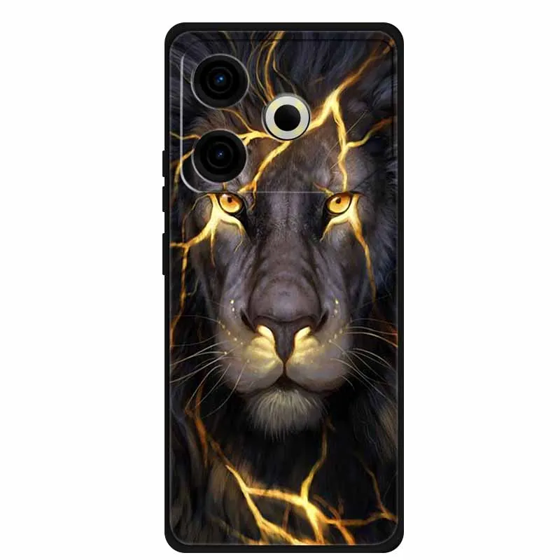 Funda de TPU suave Para Infinix Hot 40 Pro / 40i/40, carcasa de silicona, Lobo, León, Tigre, Funda Para Infinix Hot 40i / Hot40 - imagen 3