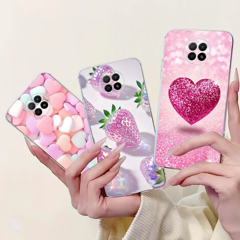 Funda para Xiaomi Redmi Note 9T, Funda de teléfono de silicona suave con dibujos de corazón y mariposa de 6,53 pulgadas para Xiaomi Redmi Note 9 5G - imagen 4
