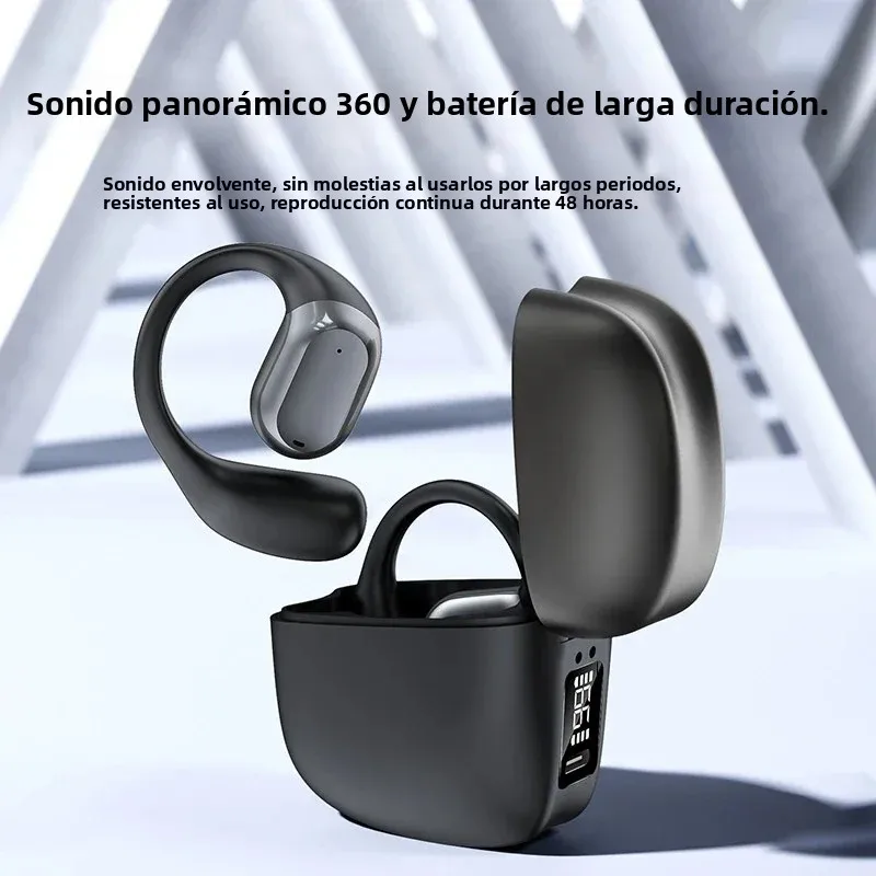 Auriculares inalámbricos con Bluetooth OWS, cascos abiertos con conducción de aire, gancho para la oreja, manos libres, cancelación de ruido, audífonos deportivos - imagen 3