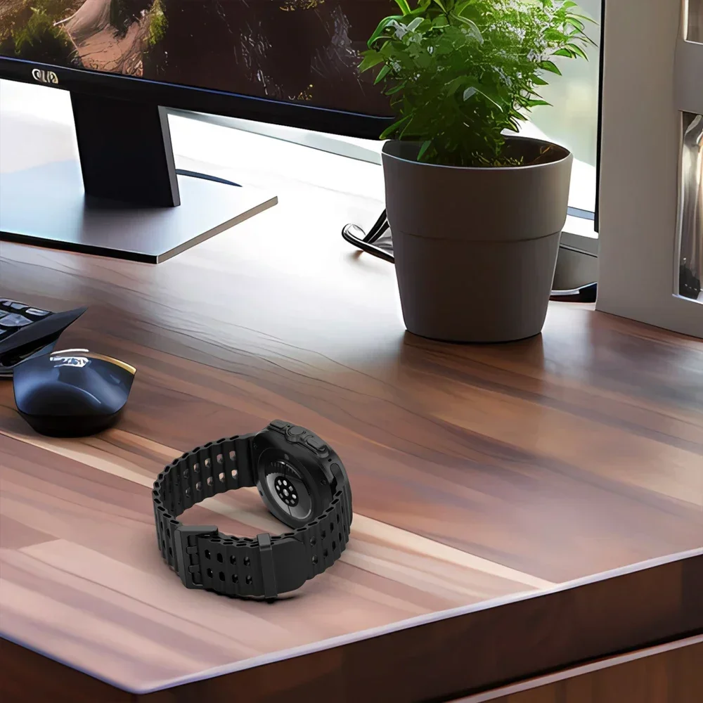 Correa marina para Samsung Galaxy Watch Ultra 2025, pulsera deportiva de silicona para Galaxy Watch 7 Ultra 47mm, correa de reloj deportiva - imagen 5