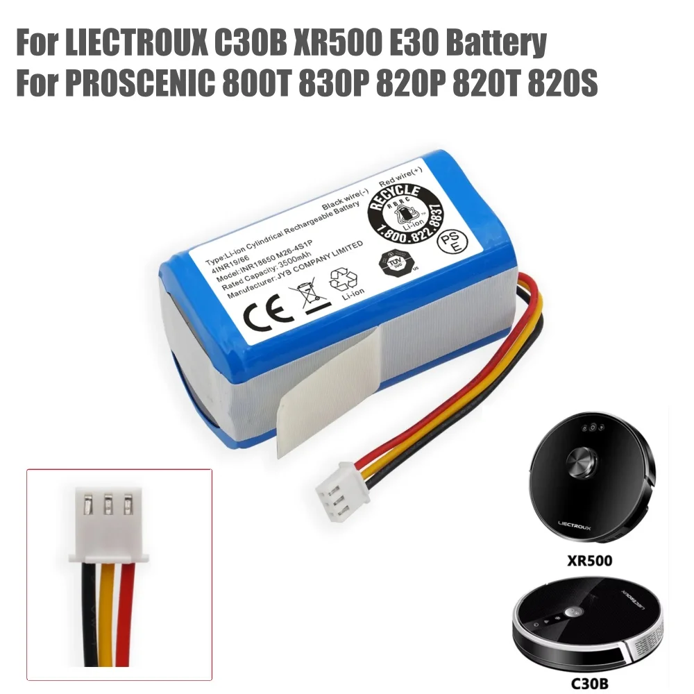 Nueva batería Original de 14,8 V 3500mAh para LIECTROUX C30B E30B para aspiradora Prosenic 800T, 830p, 820p, 820T, 820S de iones de litio