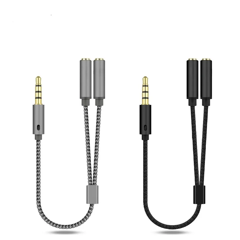Adaptador de auriculares micrófono Y Cable divisor 3,5mm Audio macho a 2 hembra para auriculares extensor adaptador de Audio móvil divisor