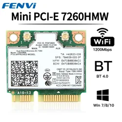 Tarjeta WiFi Intel Dual Band 7260 802.11ac Bluetooth 4.0 PCIe