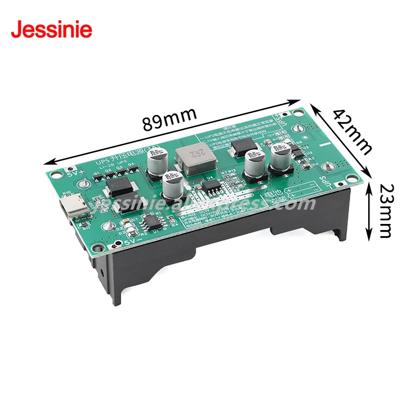 Placa de carga de refuerzo de batería de litio 18650 de alta potencia de 15W 3A 5V 9V 12V UPS módulo de fuente de alimentación ininterrumpida