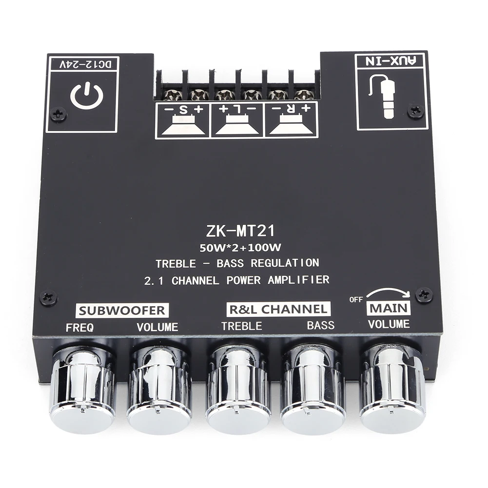 Módulo amplificador de potencia de Audio Compatible con Bluetooth, 2,1 canales, 50Wx2 + 100W, placa amplificadora para altavoces DIY, cine en casa