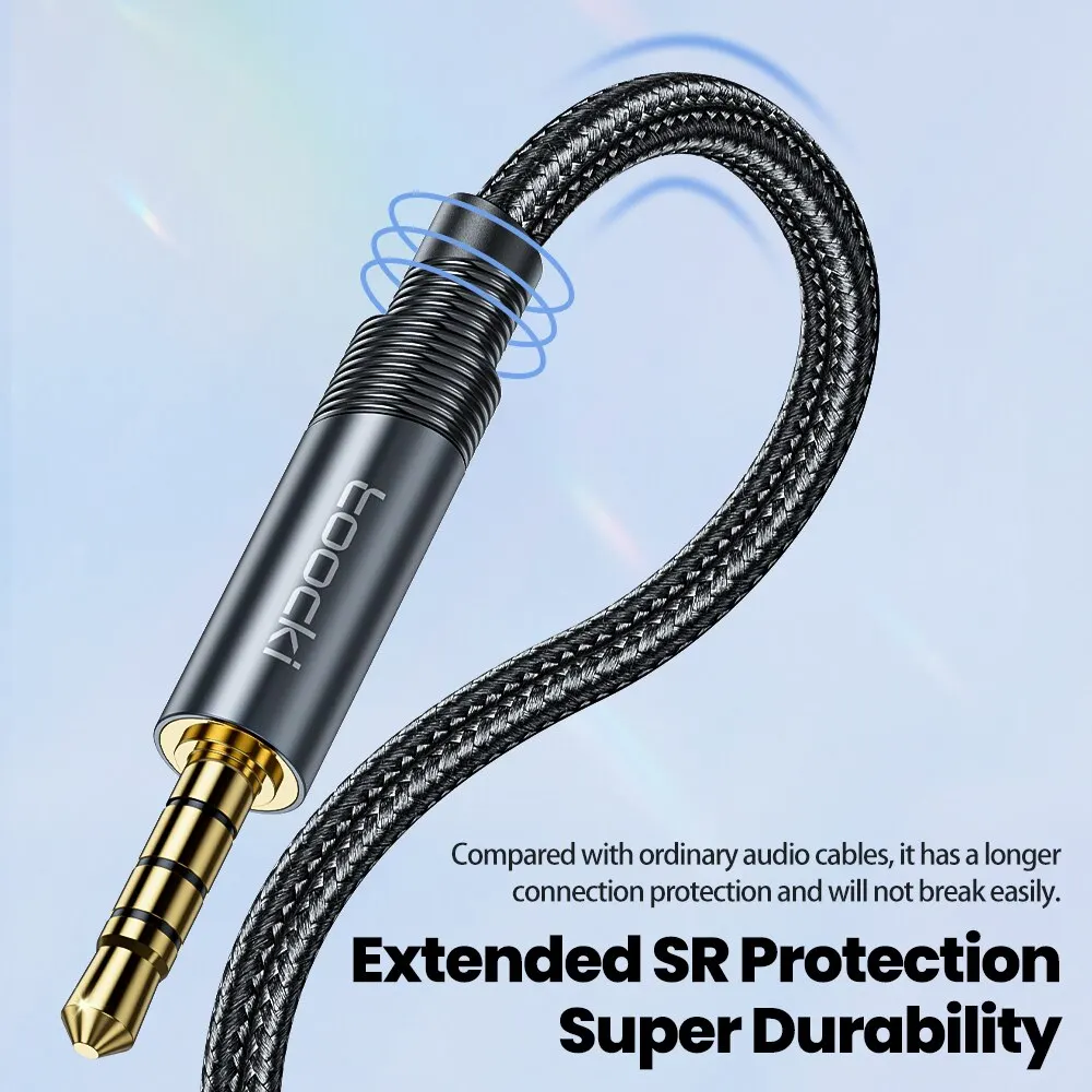 Toocki-Cable de extensión de Audio 3,5, conector macho a hembra de 3,5mm para altavoces auxiliares de coche, para iPhone, auriculares, extensor de altavoz - imagen 3