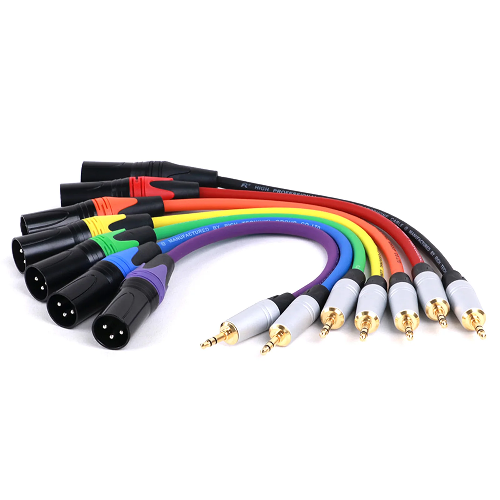 Cable TRS macho a XLR, conector chapado en oro de 3,5mm, estéreo, macho, equilibrado a 3 pines, PVC - imagen 5