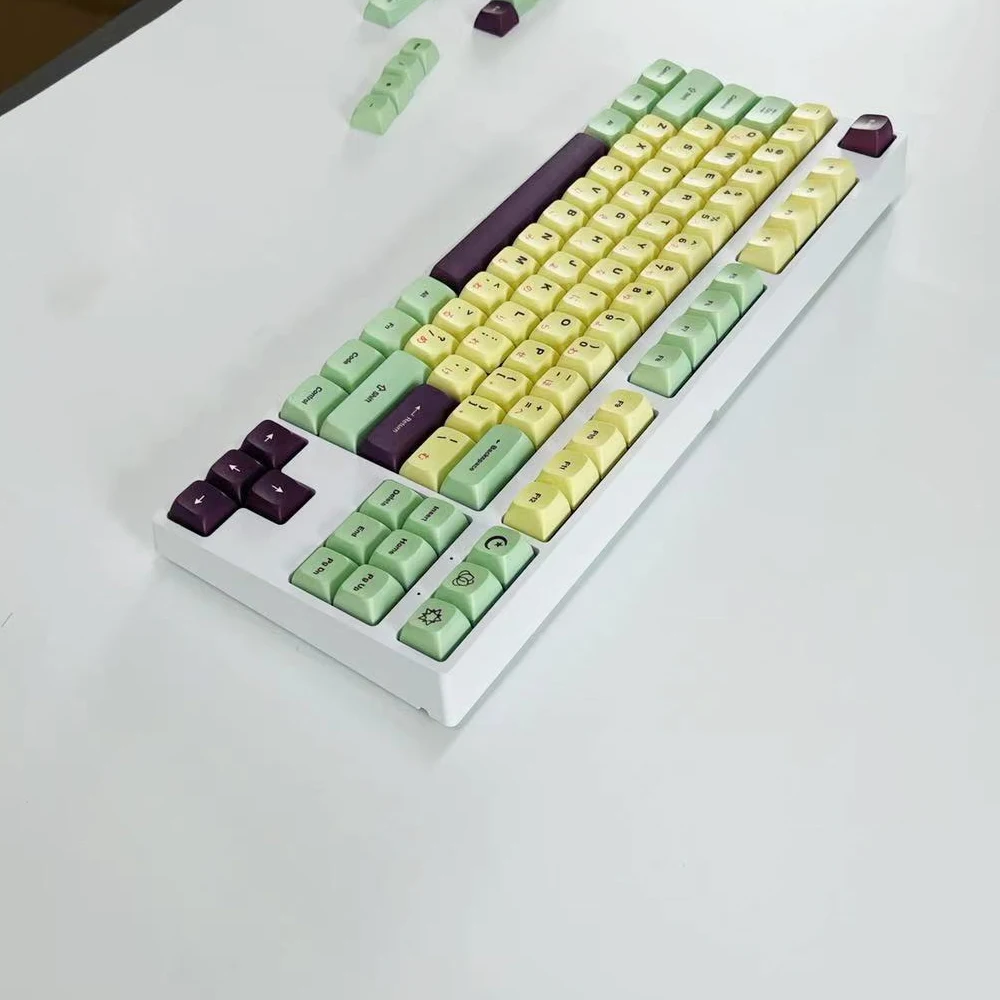 Juego de teclas de 113 teclas, color morado, verde y amarillo, perfil KDA, teclas de sublimación de tinte PBT para teclado mecánico Cherry MX Switch - imagen 5