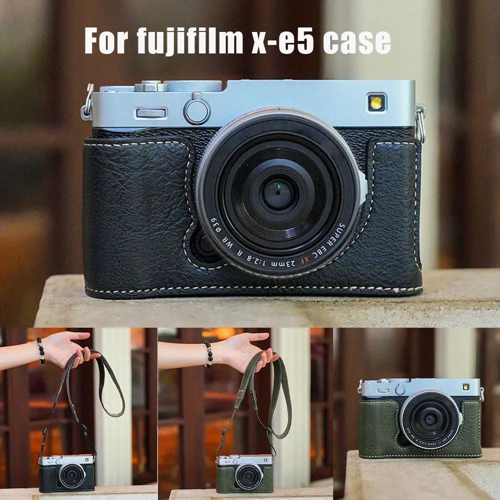 Funda protectora de cuero PU para cámara Fuji XE5, accesorio de correa para cámara XE5, bolsa para cámara antipolvo y antisuciedad