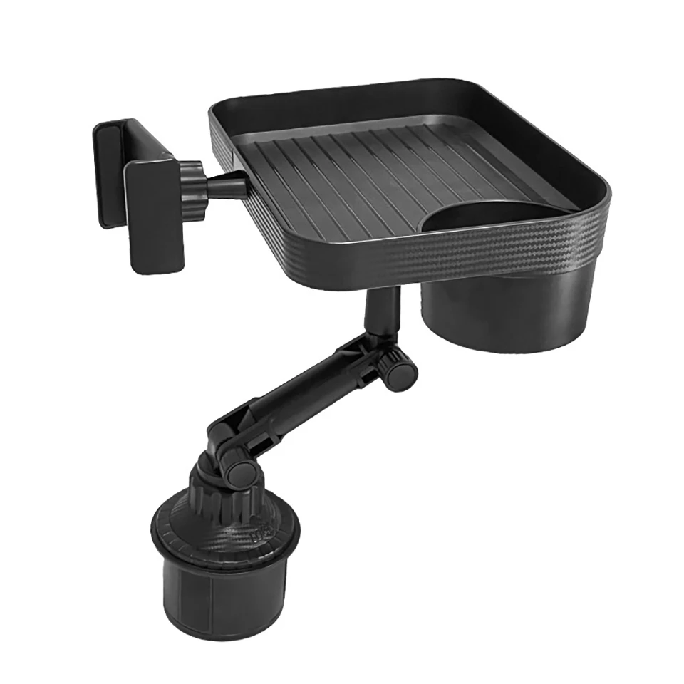 Soporte Universal para teléfono y taza de coche, bandeja giratoria de 360 grados, ranura para teléfono, soporte para bebidas y comida, accesorios para coche - imagen 5