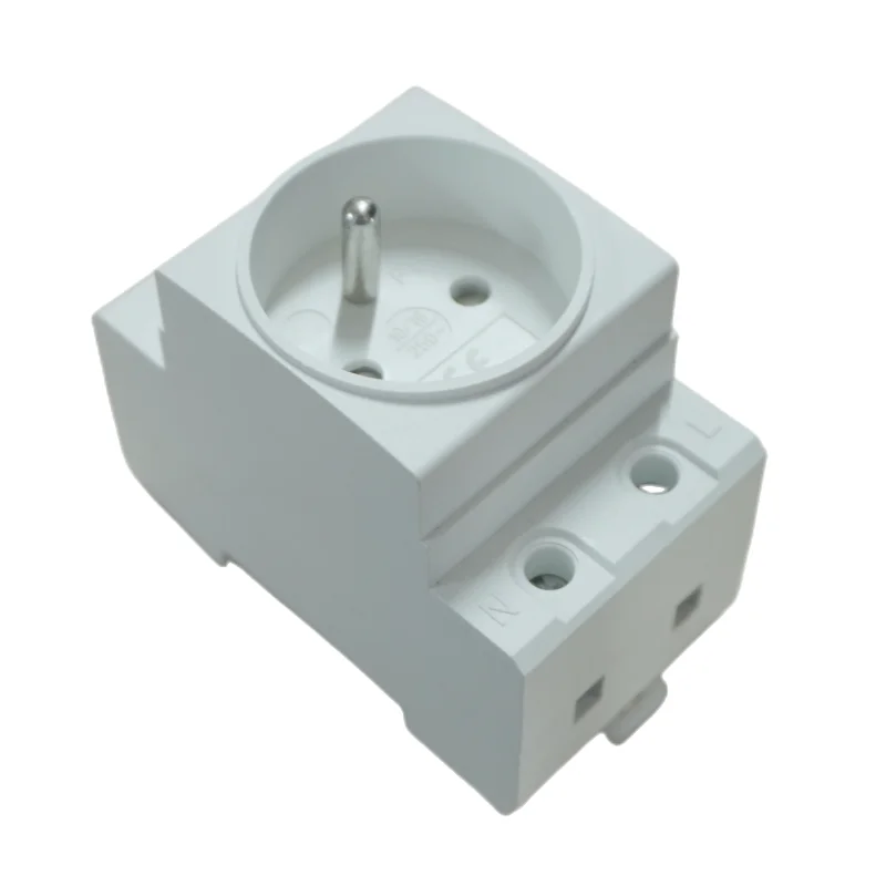 Enchufe de alimentación de CA estándar FR, montaje Modular en Riel Din de 35mm, 16A, 250V, Conector de CA gris, residencial, uso Industrial