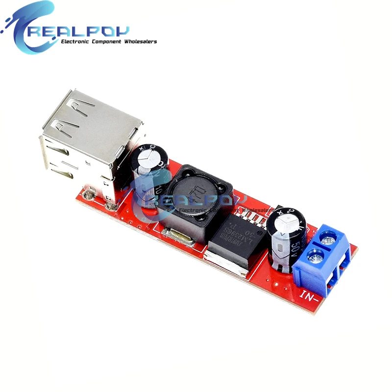 Módulo convertidor reductor de DC-DC de carga USB doble DC 6V-40V a 5V 3A para cargador de vehículo LM2596 USB Dual - imagen 4