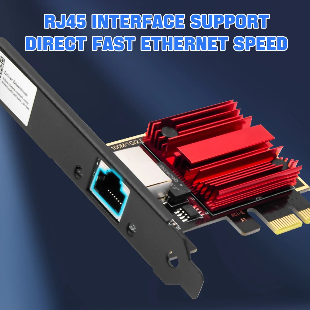 Tarjeta de red PCI-E a RJ45 de 2,5G, adaptador Lan Ethernet de 2500M, adaptador WiFi rápido RTL8125 PCI Express para PC de escritorio - imagen 2