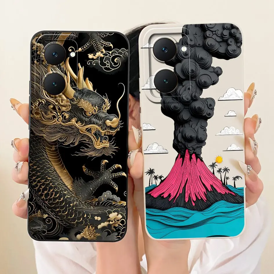 Pour Vivo Y03 étui mignon lapin chat dessin animé doux bonbons Silicone housse antichoc pour Vivo Y03T Y18 Y18e Y18i IQOO Z9 Lite 5G coque - imagen 3