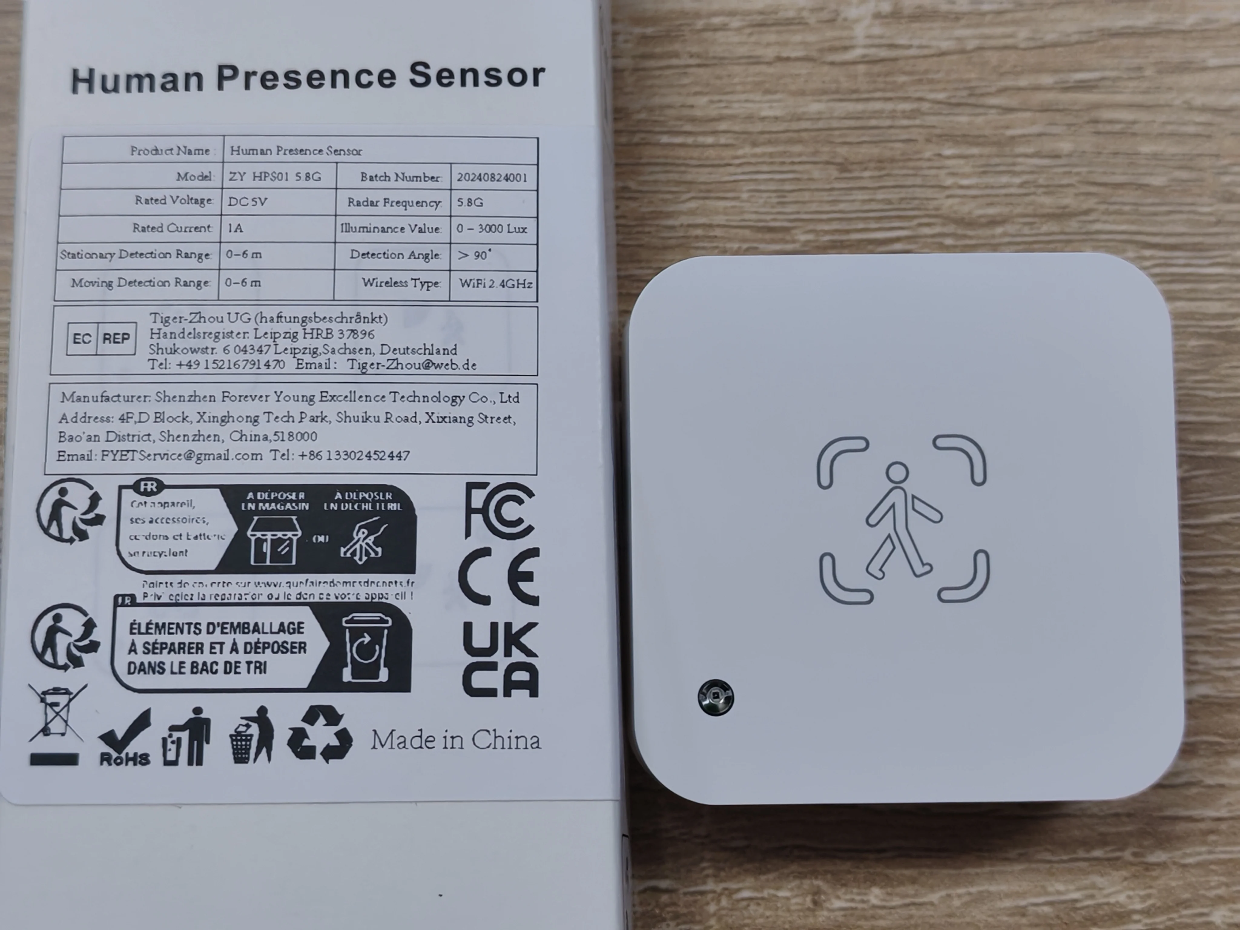 Sensor de presencia humana Tuya WiFi, Detector de Radar MmWave con Sensor de luminosidad para hogar inteligente, vida inteligente, reemplaza el Sensor PIR - imagen 2