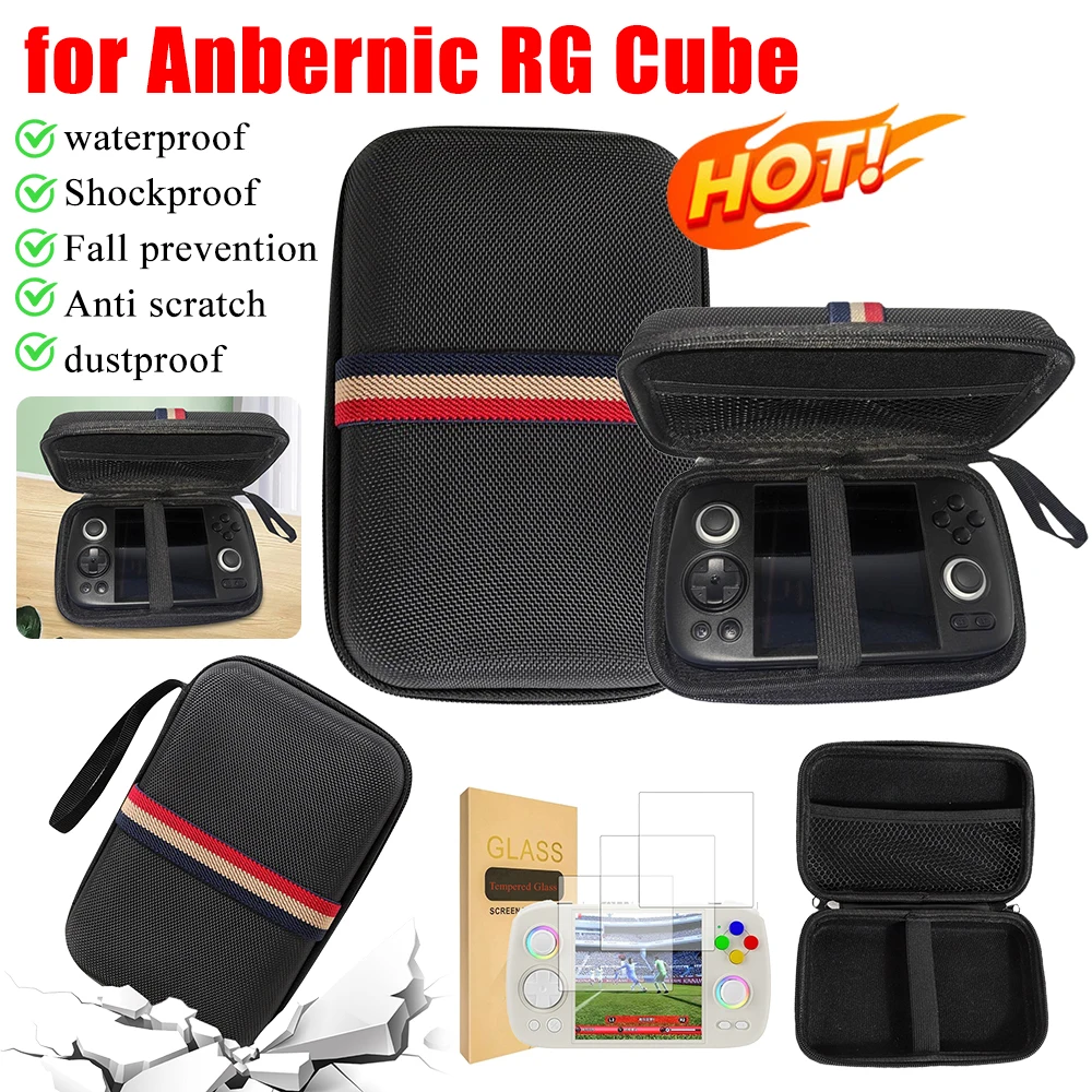 Estuche de viaje protector antiarañazos, bolsa de transporte con bolsillo, bolso con cremallera, consola de juegos portátil Retro, Anbernic RG Cube - imagen 2