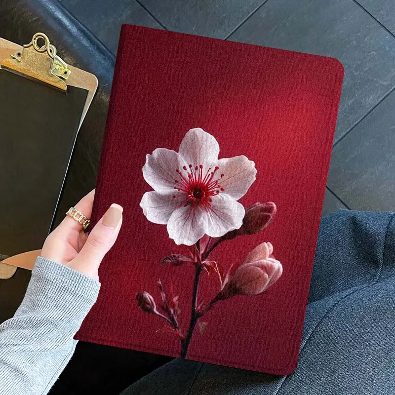 Hermosas flores de melocotón para iPad Pro Mini 1 2 3 4 5 6 7 7ta generación 12,9 10,5 13 11 7,9 8,3 M4 pulgadas funda para tableta
