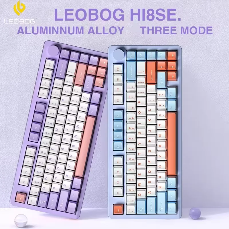 LEOBOG Hi8SE junta Teclado mecánico inalámbrico aleación de aluminio 3 modos 3/5 pines RGB retroiluminado personalizar teclado de jugador de intercambio en caliente - imagen 2