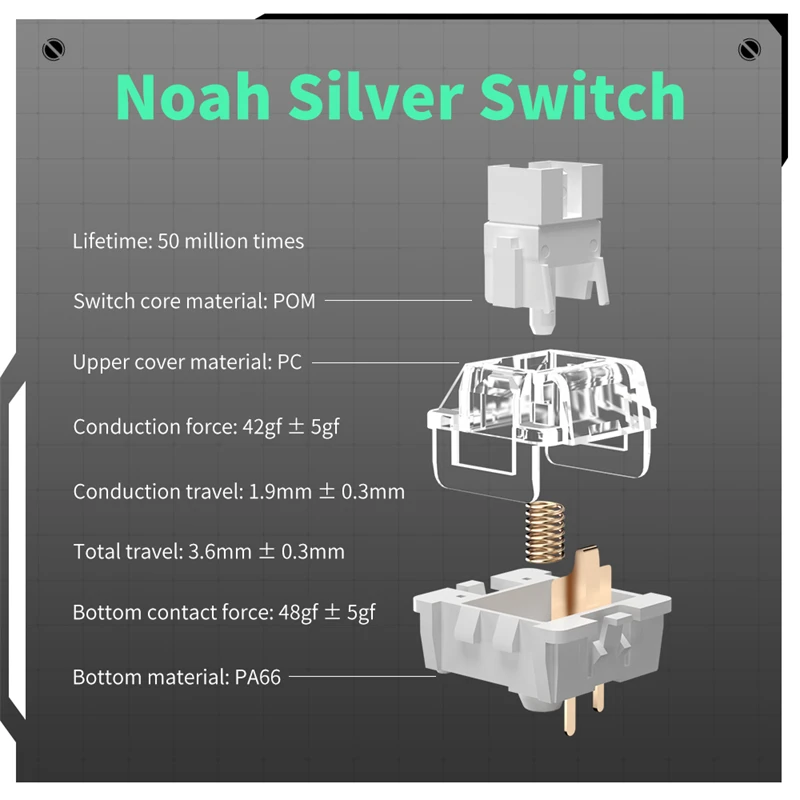 ZIFRIEND-Teclado mecánico ZT104, estructura de junta, 104 teclas, con cable, USB tipo C, compatible con intercambio en caliente, LED para juegos - imagen 2