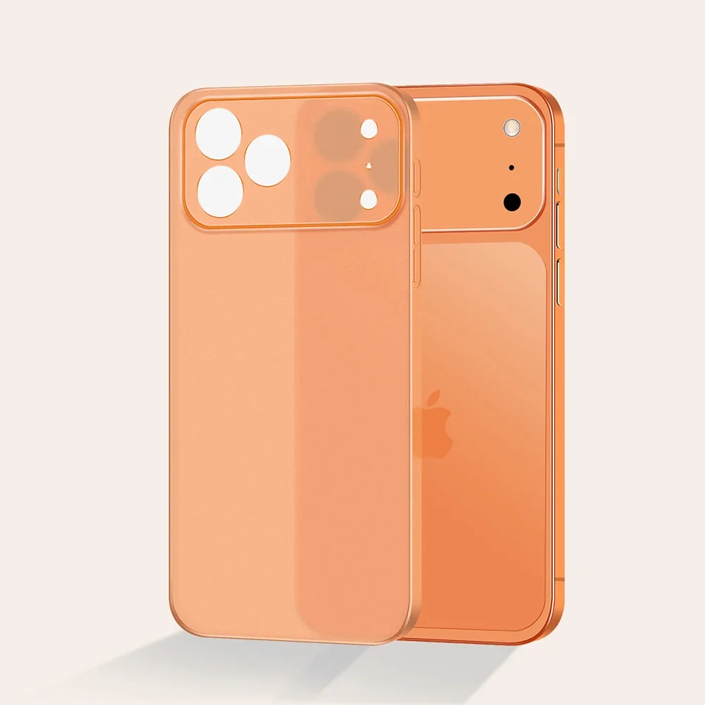 Funda rígida ultrafina de color naranja mate de 0,3 mm para iPhone 17 pro Max transparente PP transparente suave compatible con iPhone AIR