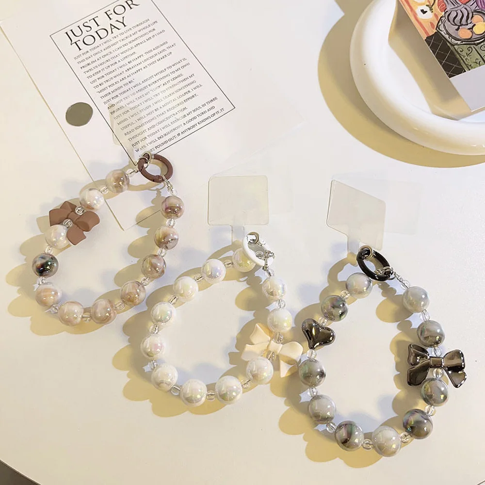 Cordón para teléfono móvil con lazo de piedra de mármol, cuentas hechas a mano, correa para la muñeca, llavero con dijes para teléfono, accesorios antipérdida para teléfono móvil